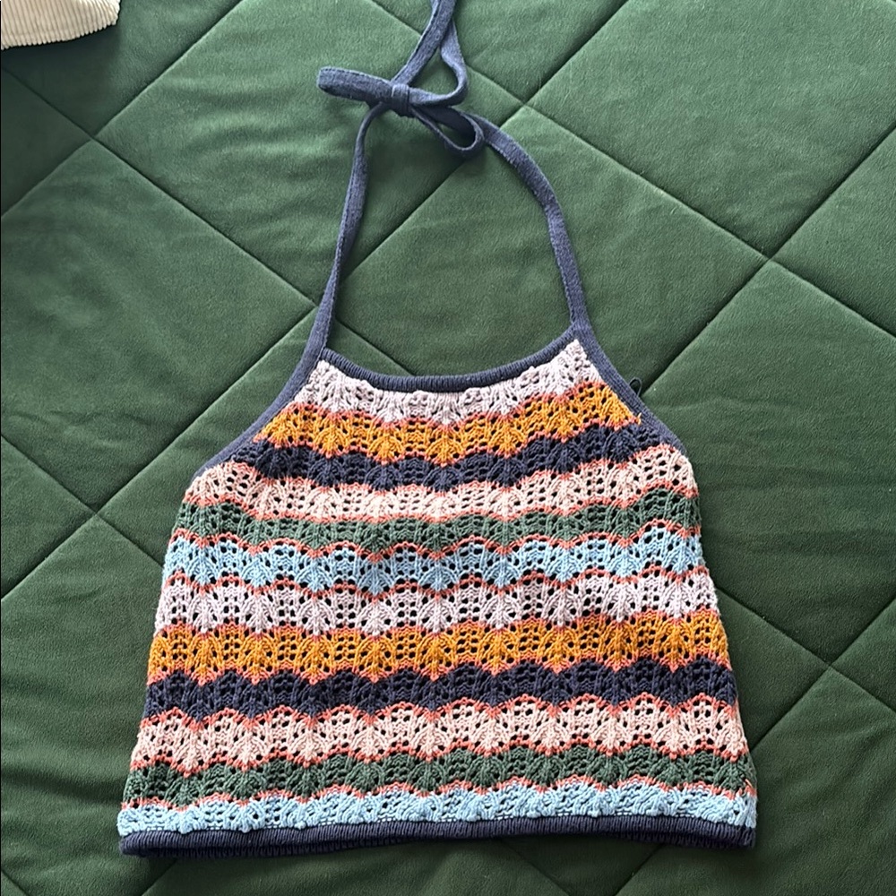Multicolor Crochet Halter Top AMERICAN EAGLE